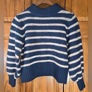 Striped Navy and Cream Women's Sweater